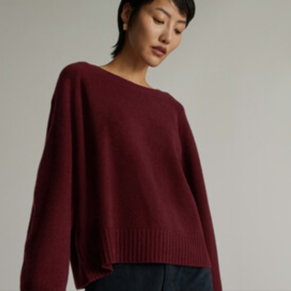 Everlane Burgundy Cashmere Sweater - M